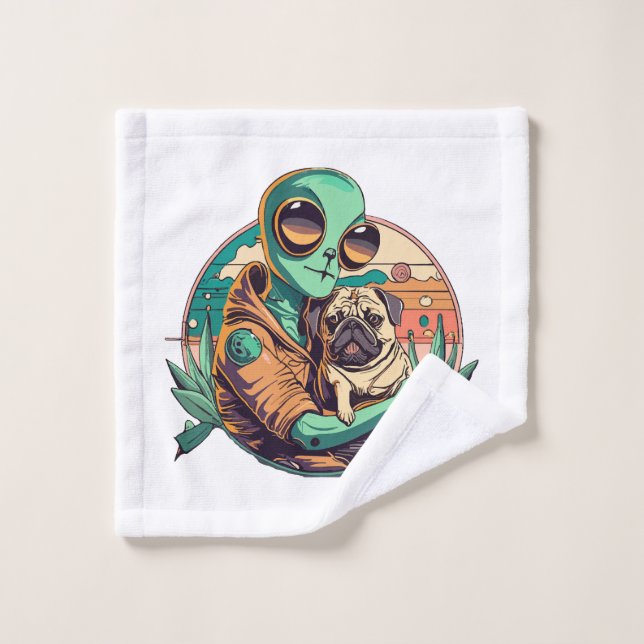 Alien und Mops Waschlappen (Waschlappen)