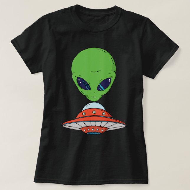 Alien und Raumfahrt T-Shirt (Design vorne)