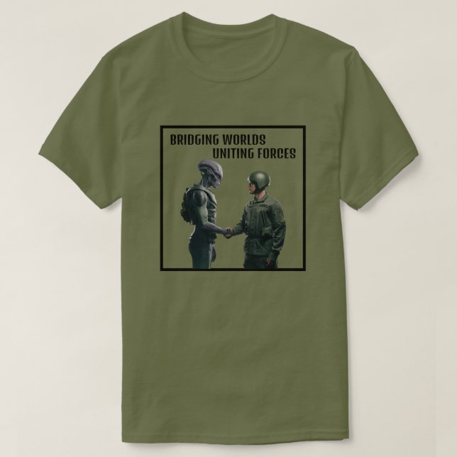 Alien und Soldat T-Shirt (Design vorne)