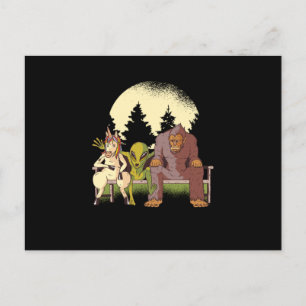 Alien Unicorn Bigfoot UFO Außerirdischen Geschenk Postkarte