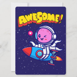 ALIEN, UNIVERSUM, ROCKETSCHAFT, PLANET UND ASTRONA FEIERTAGSKARTE