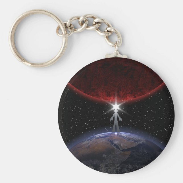 Alien unter den Planeten Schlüsselanhänger (Vorne)