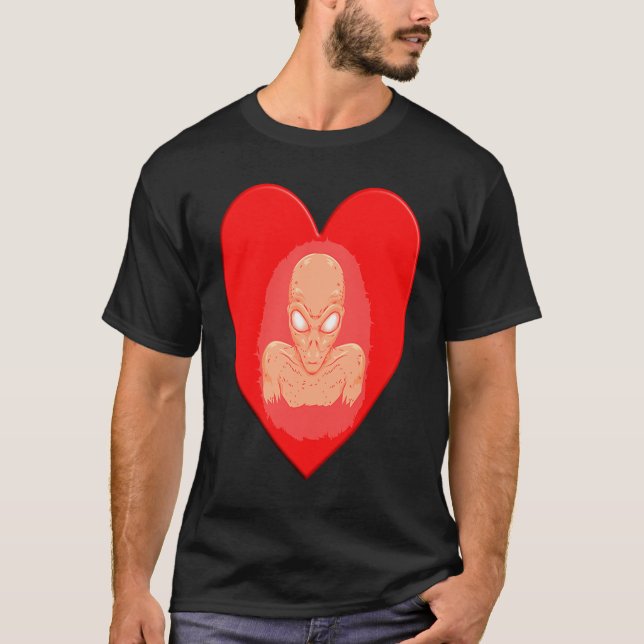 Alien Valentine's Day Artwork  Alien Torso Heart T-Shirt (Vorderseite)