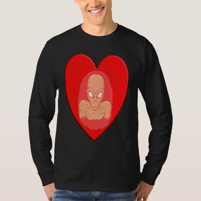 Alien Valentine's Day Artwork  Alien Torso Heart T-Shirt (Vorderseite)
