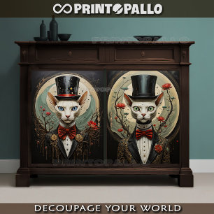 Alien-Verbindung - Katzenpaar mit Top-Hut Seidenpapier