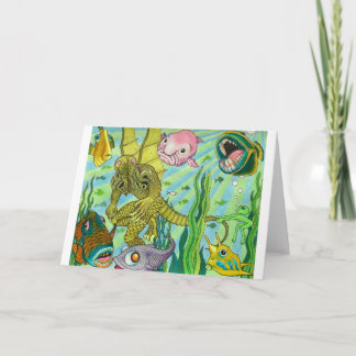 Alien versucht, Cthulhu vom  Schwimmen abzuhalten Karte