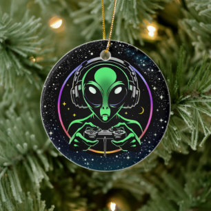 Alien Video Games mit Star Background Keramik Ornament