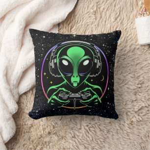 Alien Video Games mit Star Background Kissen