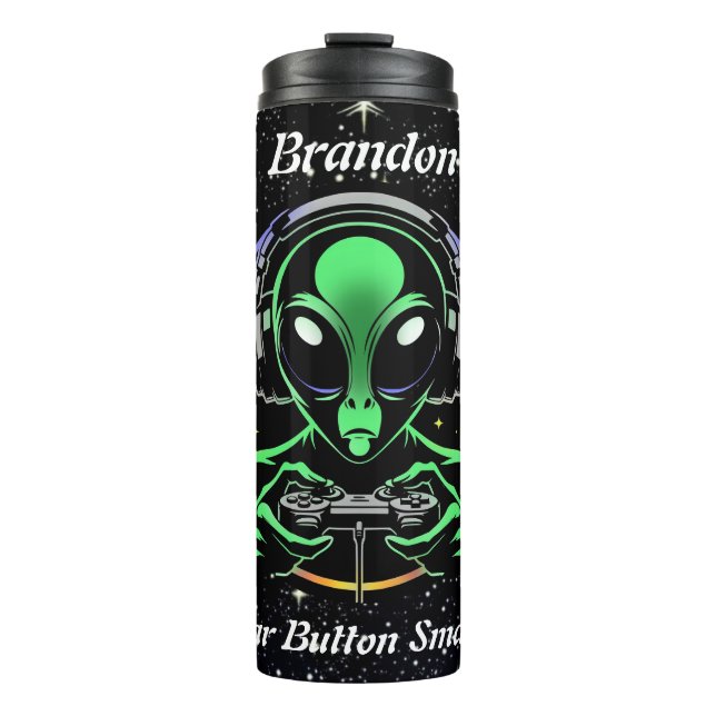 Alien Video Games mit Star Background Thermosbecher (Vorderseite)