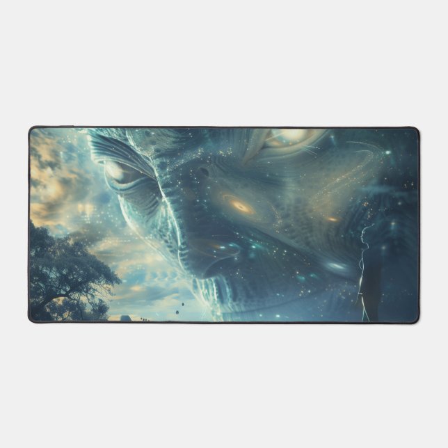 Alien Visiting Fantasy Digitale Kunst Schreibtischunterlage (Vorderseite)