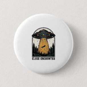 Alien-Wald-Entführung Vintage-UFO-Gravur Button