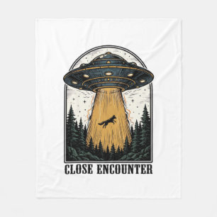 Alien-Wald-Entführung Vintage-UFO-Gravur Fleecedecke