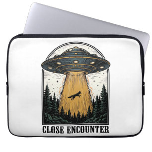 Alien-Wald-Entführung Vintage-UFO-Gravur Laptopschutzhülle