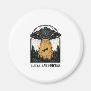 Alien-Wald-Entführung Vintage-UFO-Gravur Magnet