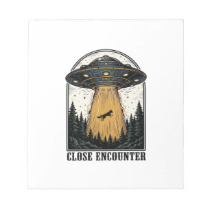 Alien-Wald-Entführung Vintage-UFO-Gravur Notizblock