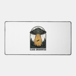 Alien-Wald-Entführung Vintage-UFO-Gravur Schreibtischunterlage