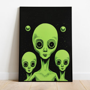 Alien Wandkunst Retro Wandkunst Alien Kunst Druck Poster