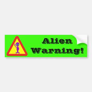 Alien Warning Autoaufkleber