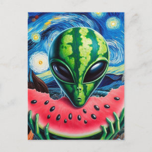 Alien Watermelon Postkarte