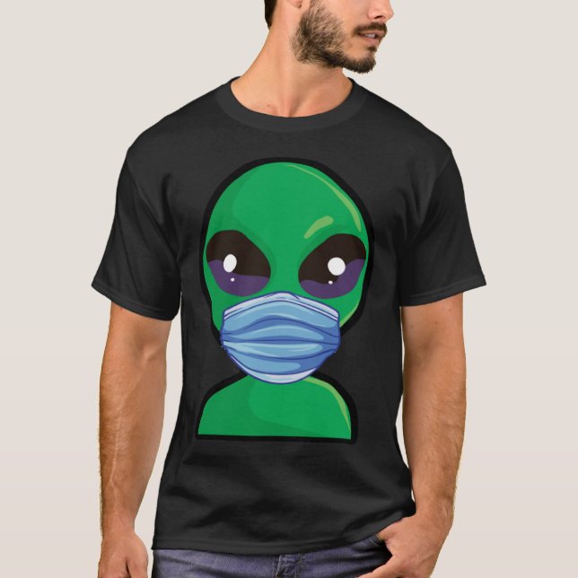 Alien Wearing Face Mask T-Shirt (Vorderseite)