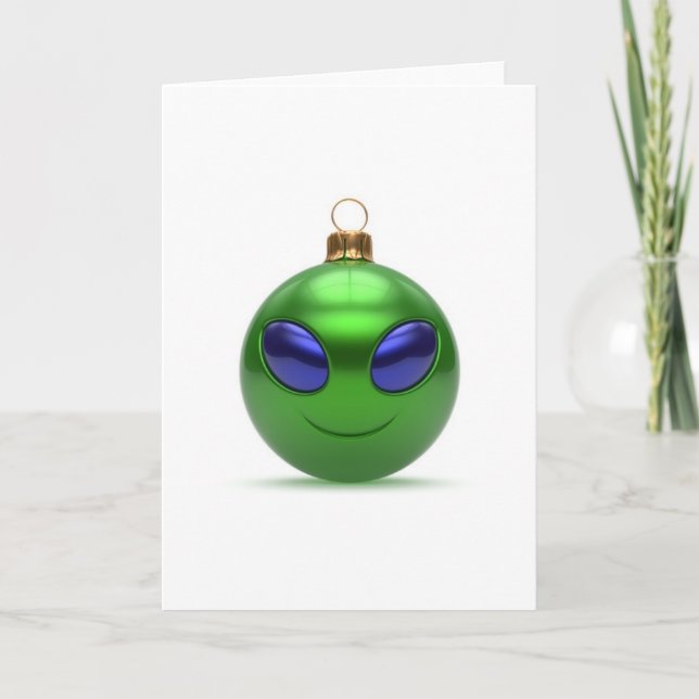 Alien-Weihnachten Feiertagskarte (Vorderseite)