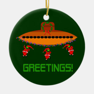 Alien-Weihnachten Keramik Ornament