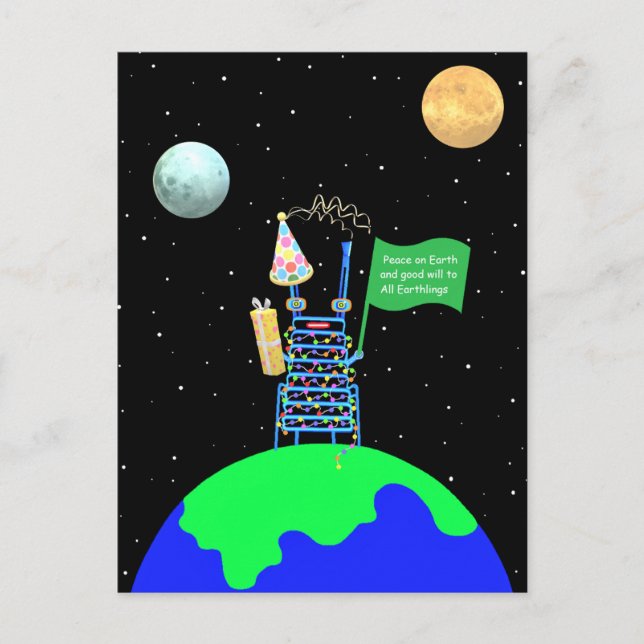 Alien Weihnachts-Postkarte von Jo Images Postkarte (Vorderseite)