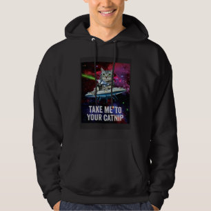 Alien-Weltraumkatze Bring mich zu deinem Katzenmin Hoodie