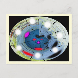Alien Weltraumnavigationsart Postkarte