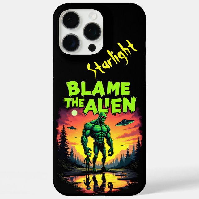 Alien wird unter dem mystischen Sonnenuntergang di Case-Mate iPhone Hülle (Rückseite)