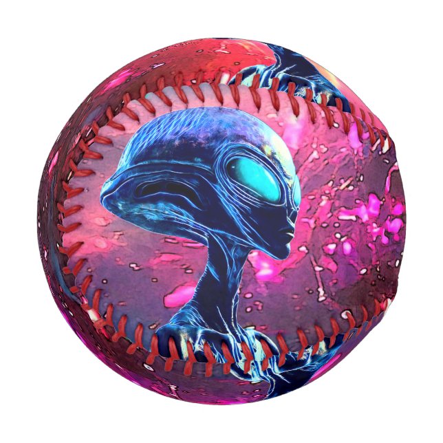 Alien Wisdom Psychedelic Scifi Art Baseball (Vorderseite Links)