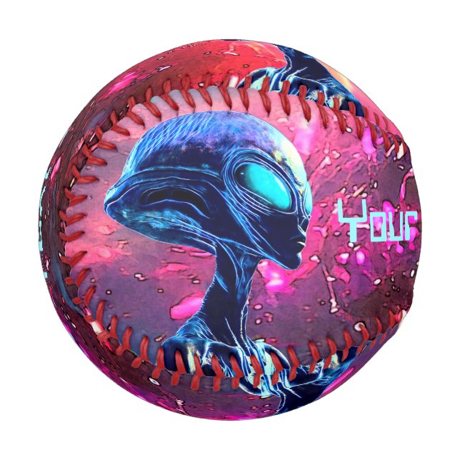 Alien Wisdom Psychedelic Scifi Art Baseball (Vorderseite Links)