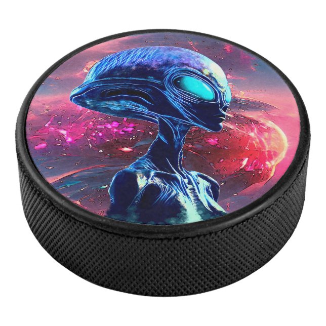 Alien Wisdom Psychedelic Scifi Art Eishockey Puck (3/4)