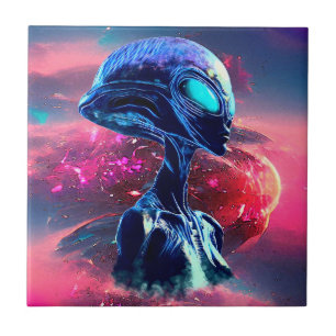 Alien Wisdom Psychedelic Scifi Art Fliese
