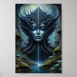 Alien Woman - Landschaft - 003 - NV - Fantasy Art Poster