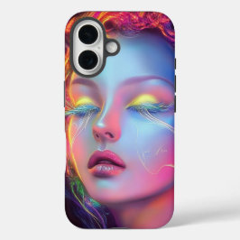 Alien Woman mit kosmischem Haar iPhone 16 Hülle