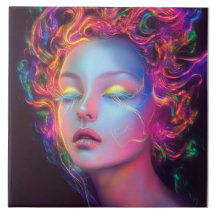 Alien Woman mit kosmischem Haar