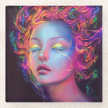 Alien Woman mit kosmischem Haar