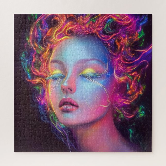 Alien Woman mit kosmischem Haar Puzzle (Vertikal)