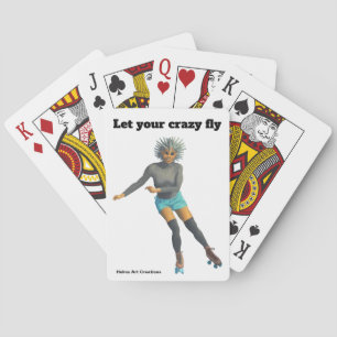 Alien Woman Roller Skater Fantasy Art Cards Spielkarten