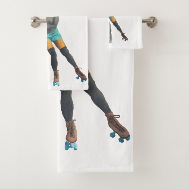 Alien Woman Roller Skater Fantasy Art Handtuch Set (Insitu)