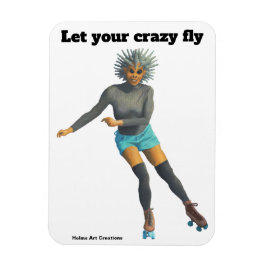 Alien Woman Roller Skater Fantasy Art Magnet