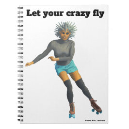 Alien Woman Roller Skater Fantasy Art Notebook Notizblock