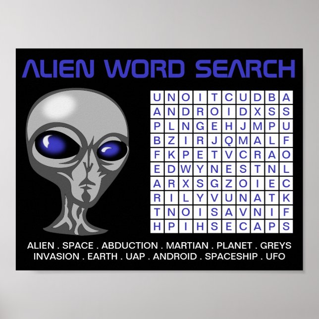 Alien Word Search Party Download Poster (Vorne)