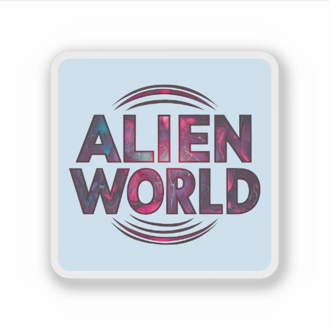 Alien World Aufkleber (Vorderseite)
