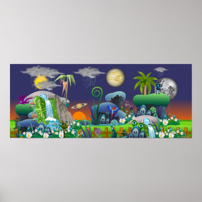 "Alien World Sunsets", Sci-Fi Decor Poster (Vorne)