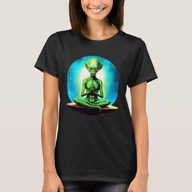 Alien-Yoga T-Shirt (Vorderseite)