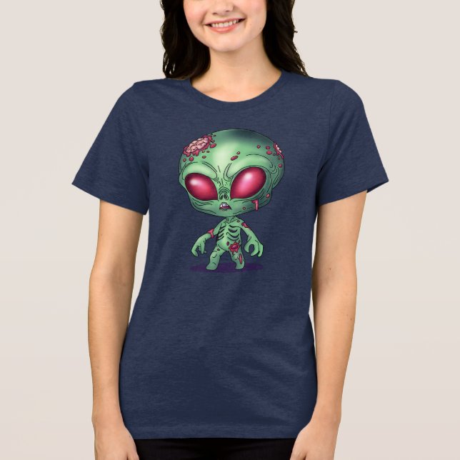Alien Zombie Tri-Blend Shirt (Vorderseite)
