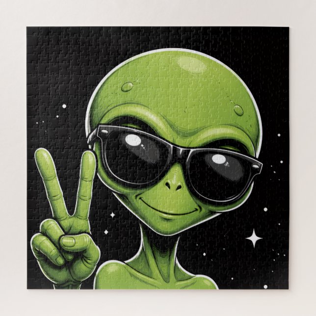 Alien zur Partyzeit Puzzle (Vertikal)