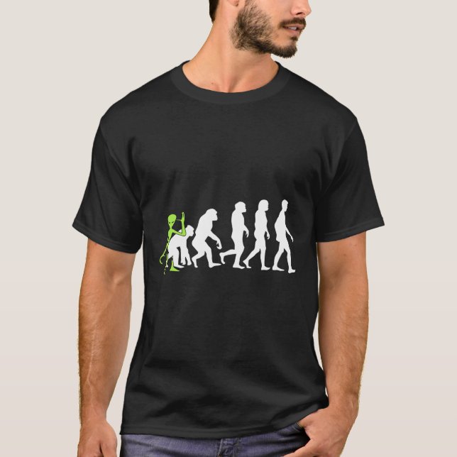 ALIENATIONS Human Evolution Alien Graphic T-Shirt (Vorderseite)